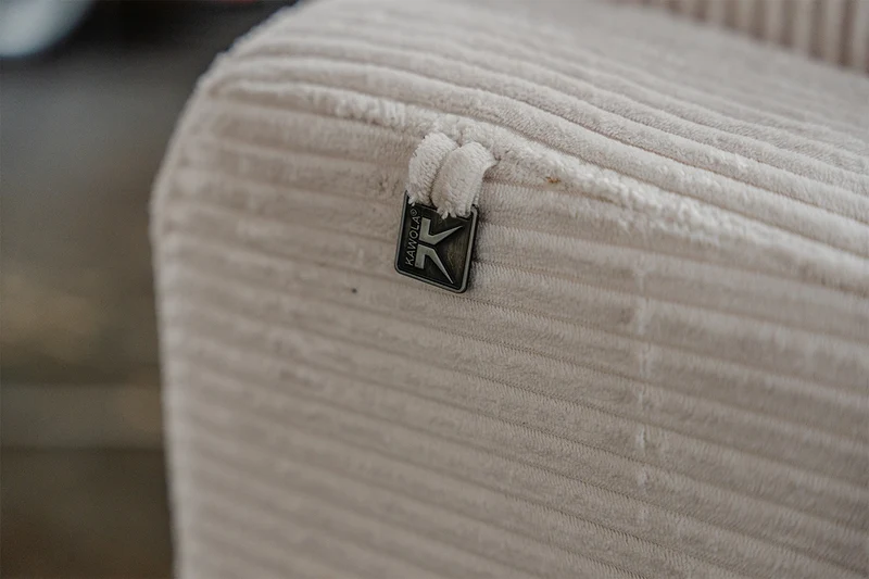 KAWOLA Big Sofa KIANA 3-Sitzer Funktionssofa Kopfstütze verstellbar Cord cremeweiß