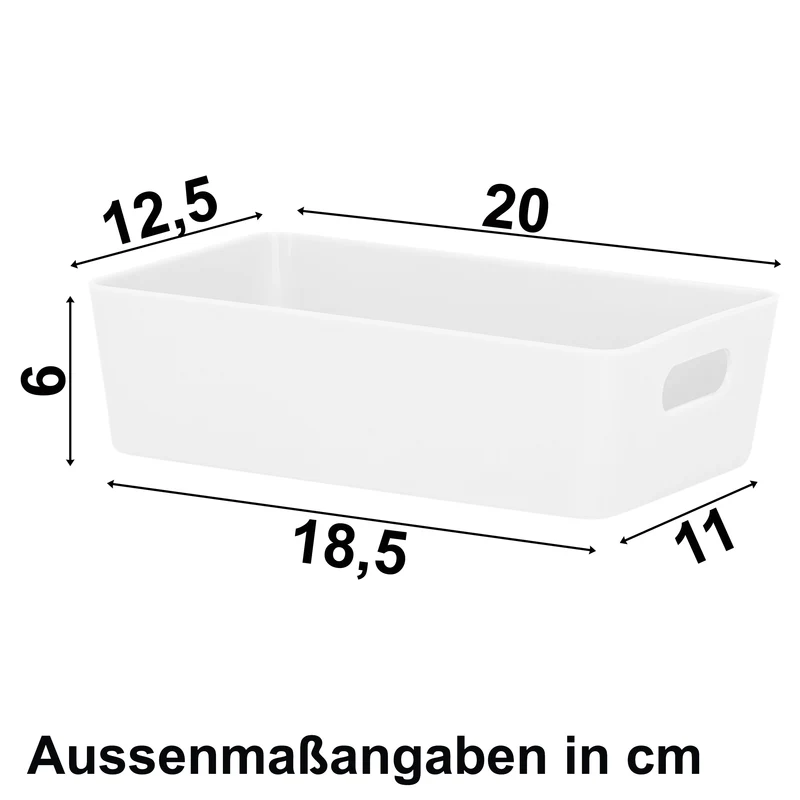 Ordnungsbox - 20x12,5x6cm - 1,2 Liter - Schubladenorganizer Ordnungskorb Organizerbox Ordnungssystem