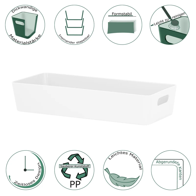 Ordnungsbox - 30x12,5x6cm - 1,9 Liter - Schubladenorganizer Ordnungskorb - Organizerbox - Ordnungssystem
