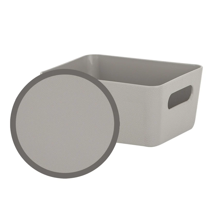 Ordnungsbox - TAUPE - Lederoptik - 12,5x10x6cm - 600ml - Schubladenorganizer Ordnungskorb Organizerbox - Ordnungssystem