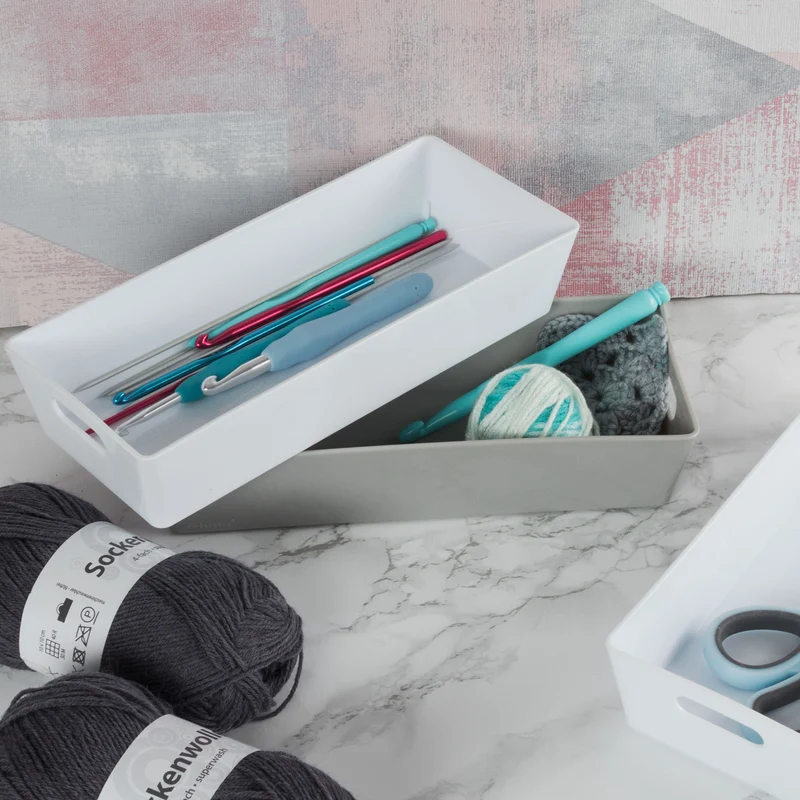 Ordnungsbox - 25x10,5x5cm - 1 Liter - Schubladenorganizer Ordnungskorb Ordnungssystem Kunststoff Schublade