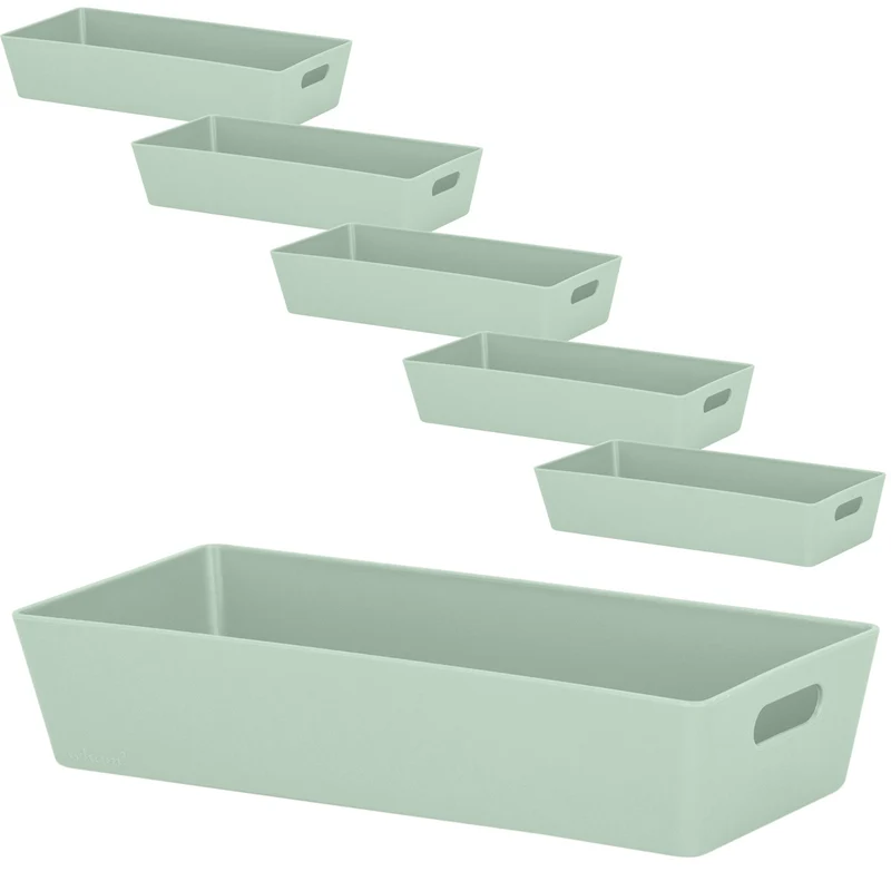 Ordnungsbox - 25x10,5x5cm - 1 Liter - Schubladenorganizer Ordnungskorb Ordnungssystem Kunststoff Schublade