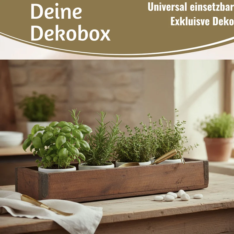 Vintage Holz Aufbewahrungsbox 43x13x6cm Recycelt Unika Braun Dekokiste