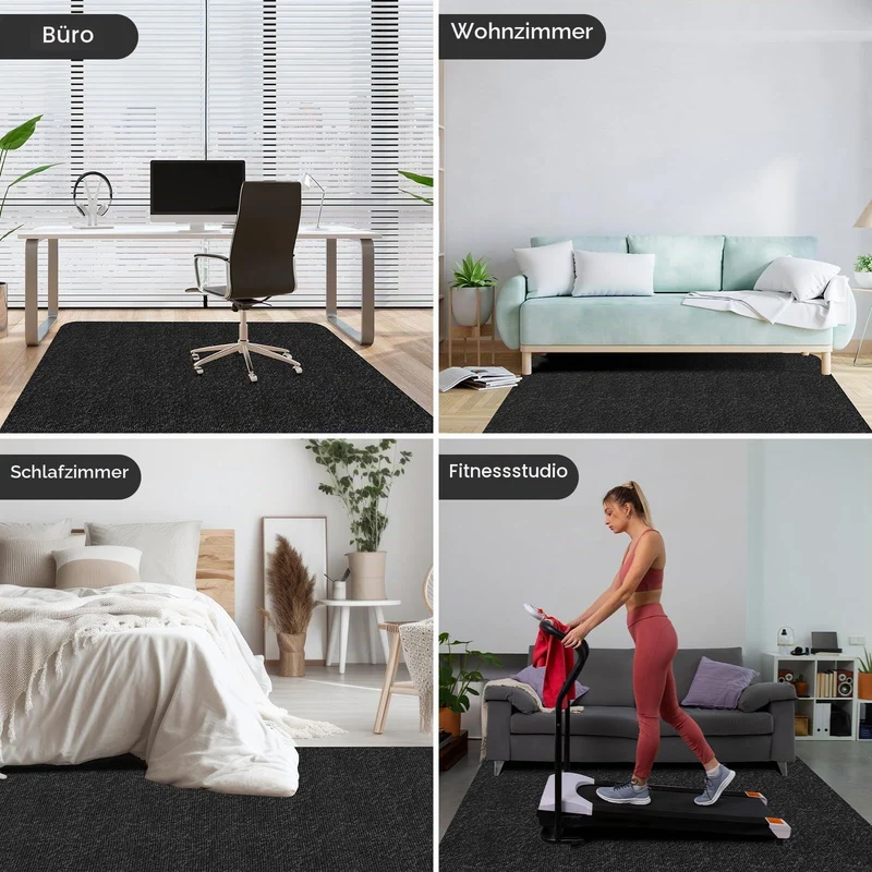 BBodenschutzmatte für Hartböden,105×120cm – 5,5 mm dick (Schwarz)