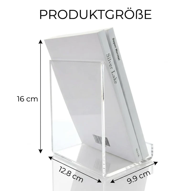 2er Set Acryl Buchständer J-Form, Buchstütze & Tablet Halter