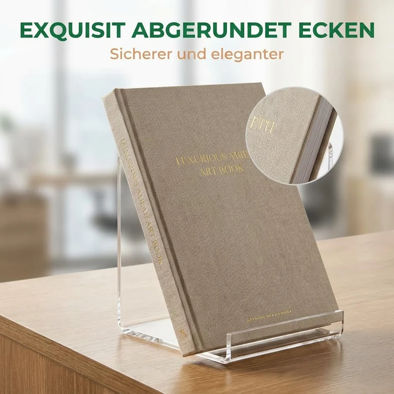 2er Set Acryl Buchständer J-Form, Buchstütze & Tablet Halter