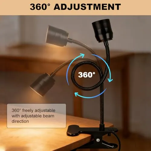 LED Leselampe mit Klemme und Schwanenhals 3 Lichtfarben Dimmbar