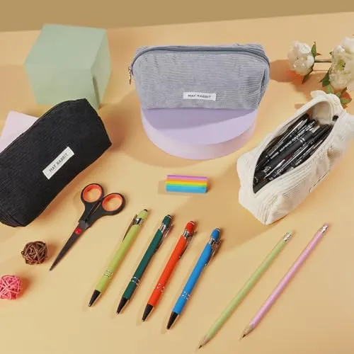 OFFCUP Federmäppchen Cord-Stoff für mädchen Teenager Großes Retro Mäppchen
