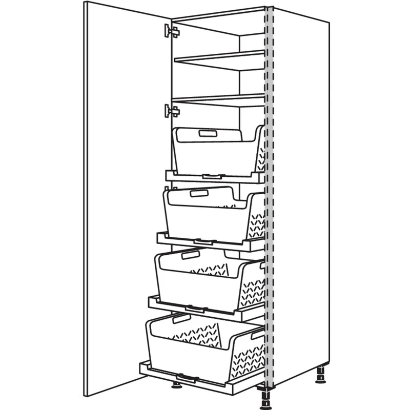nobilia XL-Hochschrank mit Wäschekorb-Tablar Laundry-Area NHSWTABF60-1X 60 cm