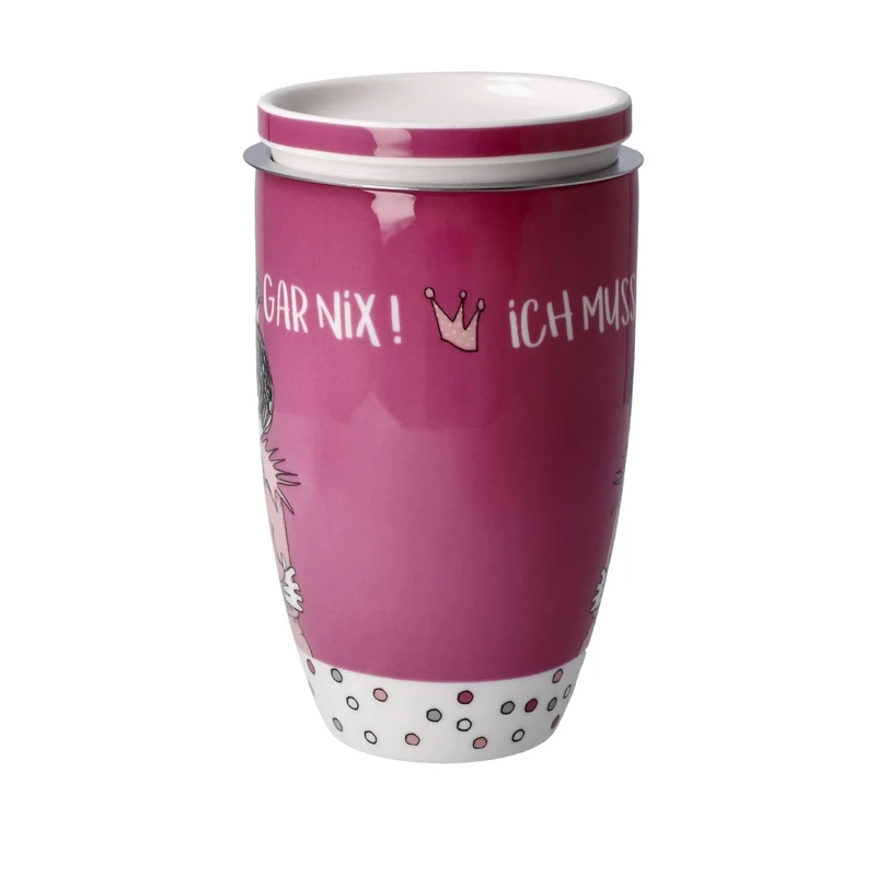 Standard - Barbara Freundlieb - Ich muss gar nix - Teetasse mit Deckel und Sieb