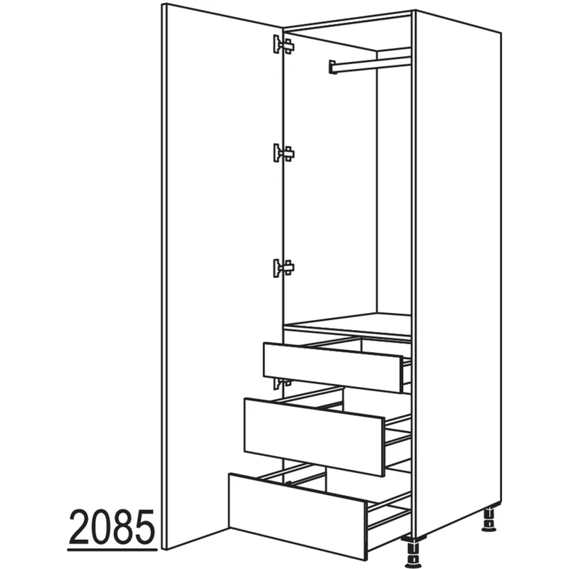 nobilia XL-Garderobenschrank HWGIAF60-1X 60 cm