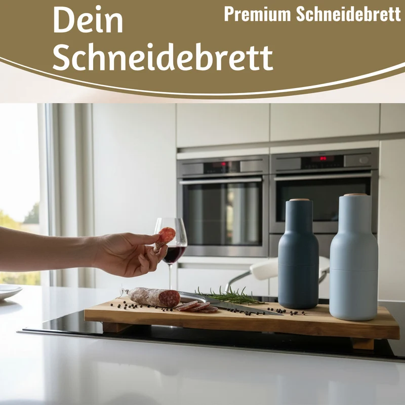XL Vesperbrett Servierbrett 53cm Akazie Schneidebrett Serviertablett auf Füßen