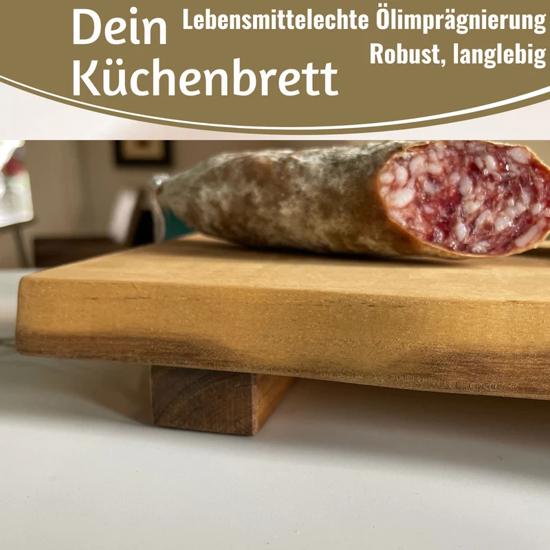 XL Vesperbrett Servierbrett 53cm Akazie Schneidebrett Serviertablett auf Füßen
