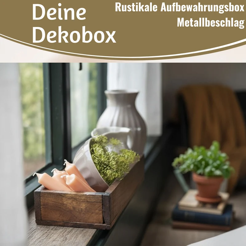 Vintage Holz Aufbewahrungsbox 35x10x5cm Recycelt Unika Braun Dekokiste