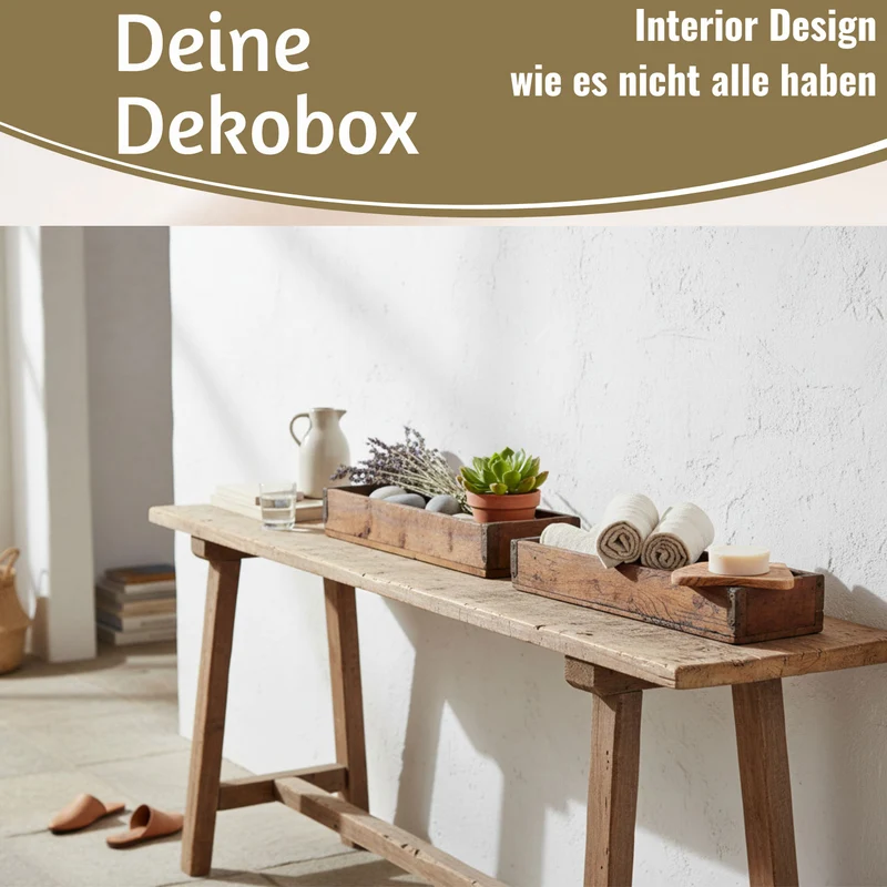 Vintage Holz Aufbewahrungsbox 35x10x5cm Recycelt Unika Braun Dekokiste