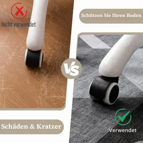 Highdi Bodenschutzmatte Bürostuhl, Bürostuhl Unterlage rutschfest Kratzfest Bodenmatte Stuhlunterlage, Leinen Bürostuhlunterlage Schreibtischstuhl Unterlage Teppich (Beige,100x140cm)