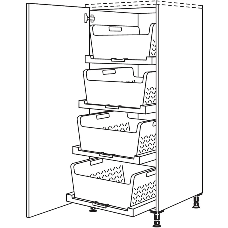 nobilia XL-Highboard mit Wäschekorb-Tablar Laundry-Area HWTABF60-X 60 cm