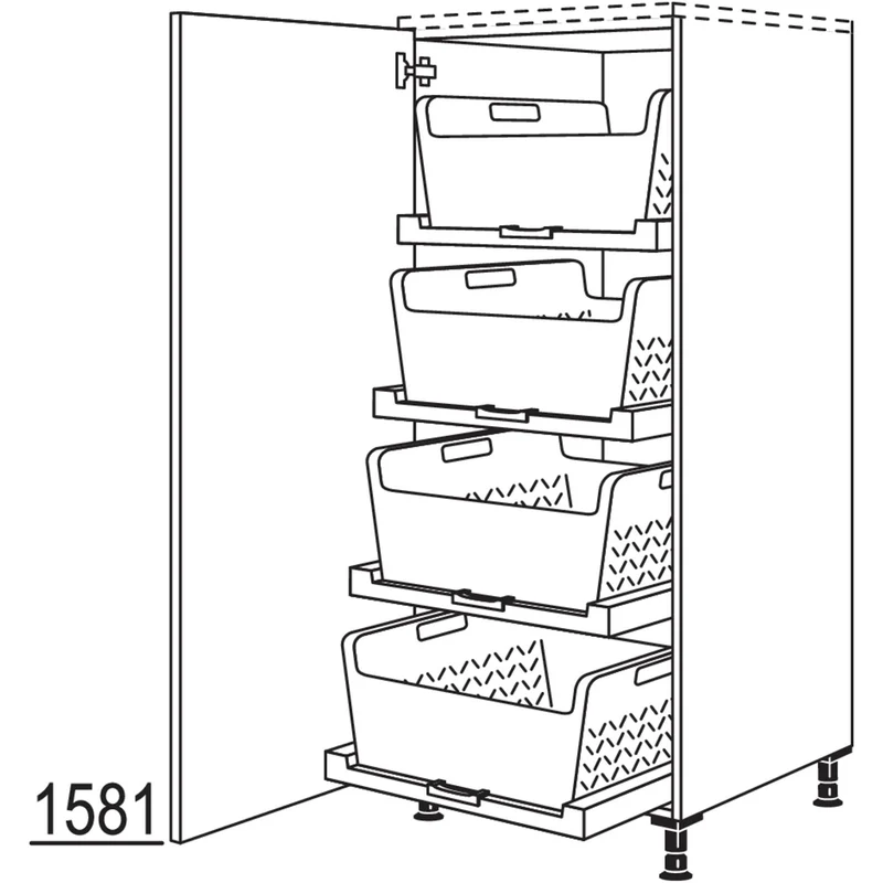 nobilia XL-Highboard mit Wäschekorb-Tablar Laundry-Area HWTABF60-X 60 cm