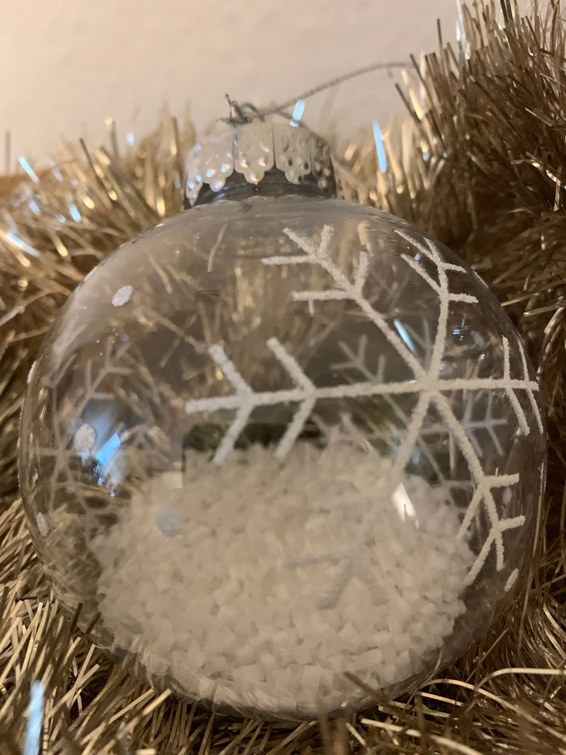 3 Design Weihnachtskugeln 8cm Klar Gefüllt Kunststoff Dekokugel Baumkugel