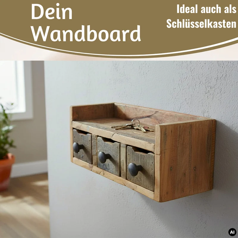 Vintage Küchenregal Dehli 35cm hängend Gewürzregal Wandregal Wandboard Komode