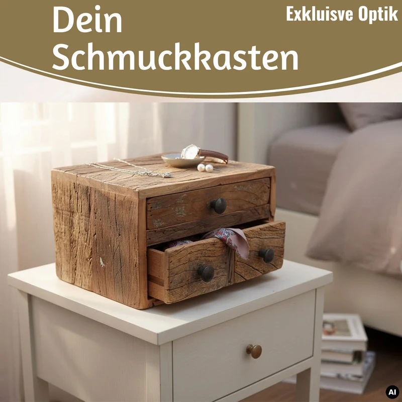 Vintage Aufbwahrungsbox Dehli 30cm Schubladenbox Holzbox Ordnungsbox Kommode