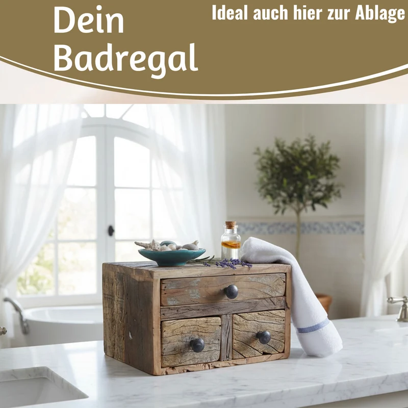 Vintage Aufbwahrungsbox Dehli 30cm Schubladenbox Holzbox Ordnungsbox Kommode