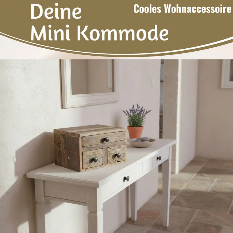 Vintage Aufbwahrungsbox Dehli 30cm Schubladenbox Holzbox Ordnungsbox Kommode