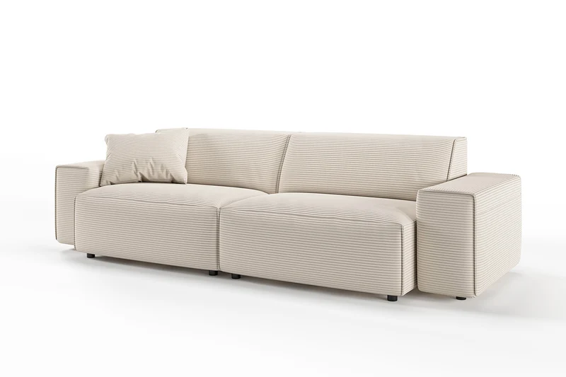 KAWOLA Sofa RANI 3-Sitzer Cord cremeweiß