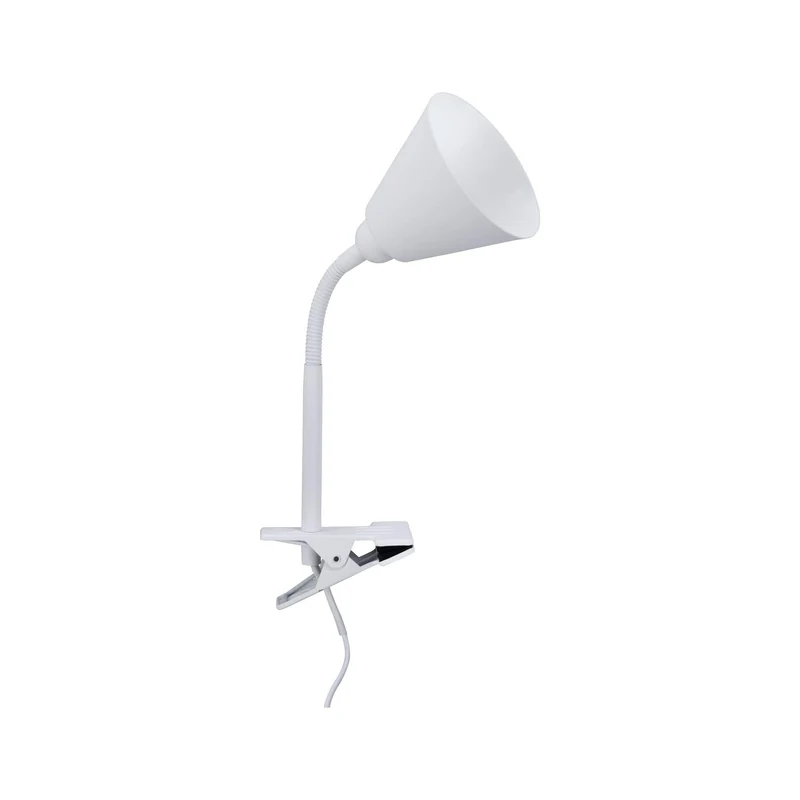 Paulmann 95431 Klemmleuchte Vitis mit Flexarm rund max. 20 Watt Lampe Schnurschalter Weiß Metall, Kunststoff E14 ohne Leuchtmittel