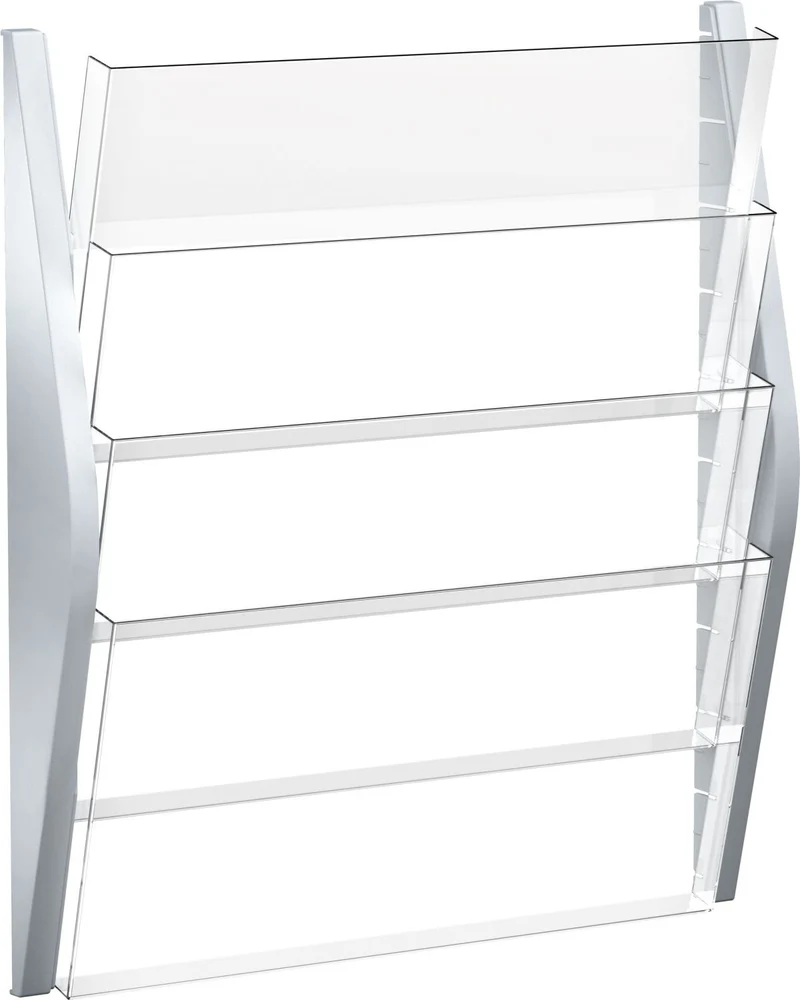 helit H6270400 - Wandbogendisplay „the arc“ , 4 Taschen, DIN A3 quer, silber