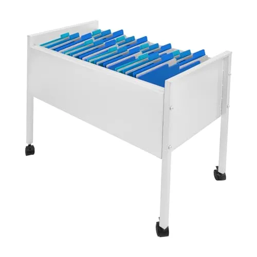 Hängeregisterwagen Rollwagen Büro Metall 70x37x60cm Silber Aktenwagen