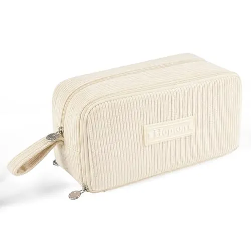 Federmäppchen Cord, Mäppchen 3 Fächer,Große Kapazität Federtaschen (Beige)