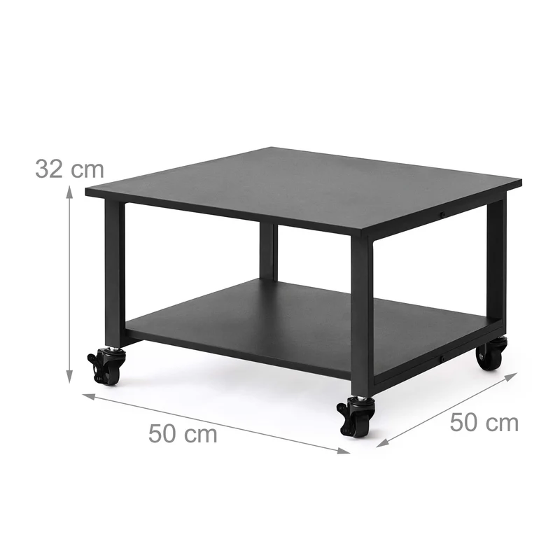 Relaxdays Druckertisch mit Rollen, schwarz