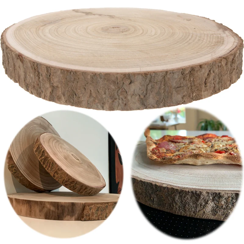 XL Rindenbrett Baumscheibe Rund Holz Ø 28-34cm Astscheibe Rindenscheibe