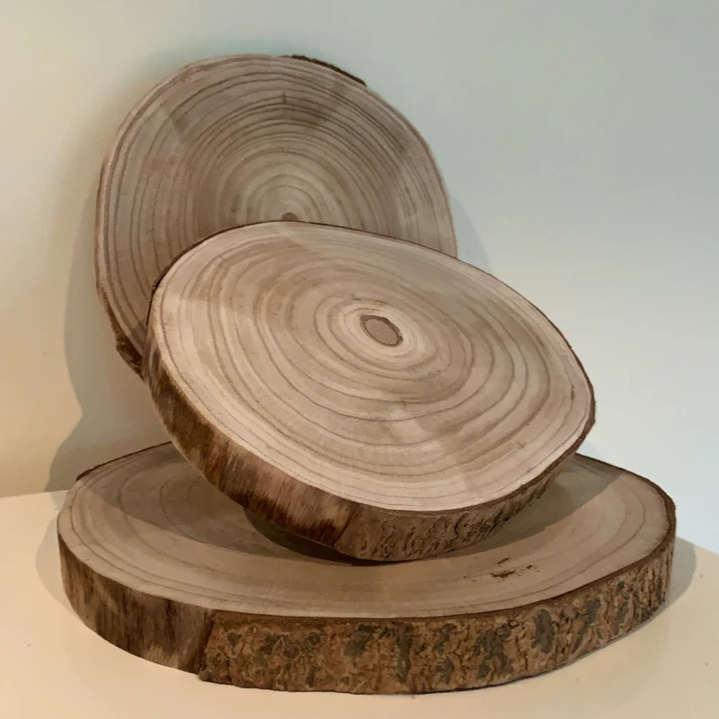 XL Rindenbrett Baumscheibe Rund Holz Ø 28-34cm Astscheibe Rindenscheibe