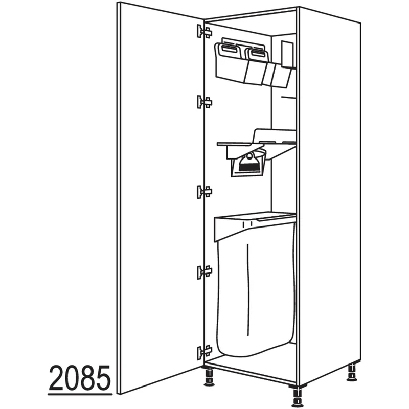 nobilia XL-Hochschrank mit Ordnungssystem Laundry-Area HOSF60-1X 60 cm