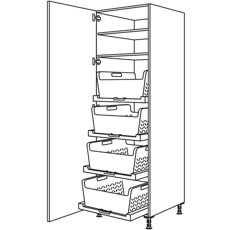 nobilia XL-Hochschrank mit Wäschekorb-Tablar Laundry-Area HWTABF60-1X 60 cm