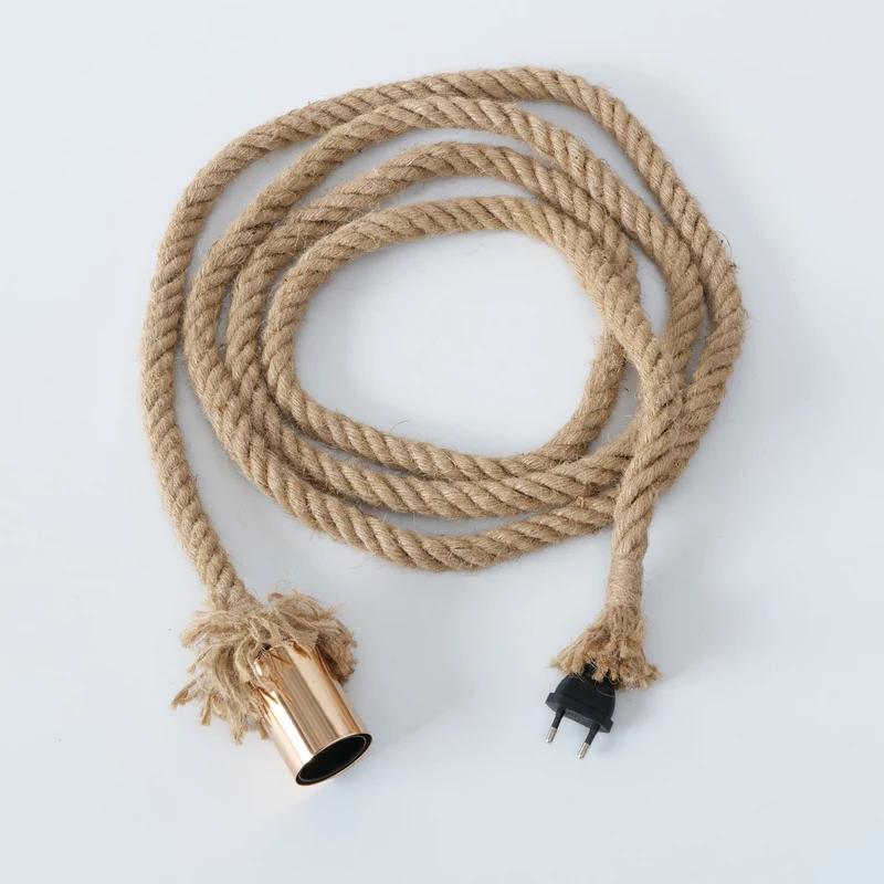 Tischlampe Hänge-Lampe Tau Sisal 300cm Seil-Lampe Pendel-Leuchte