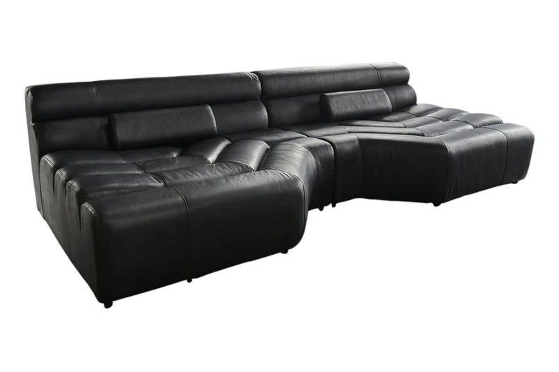 KAWOLA Big Sofa TARA Wohnlandschaft Leder schwarz