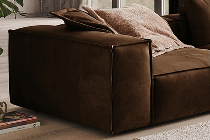 KAWOLA Sofa CARMO 4-Sitzer Leder braun