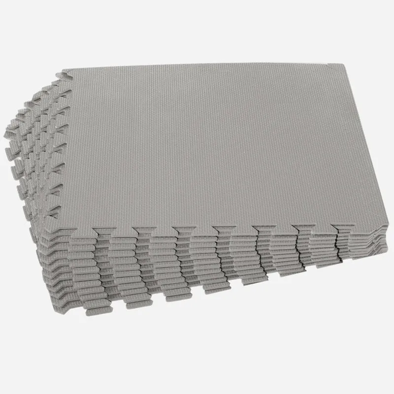 Bodenmatte Grau 50x50x0,5 cm - mit Rand - EVA - Poolmatte Pool Unterlage Fitness Sportmatte