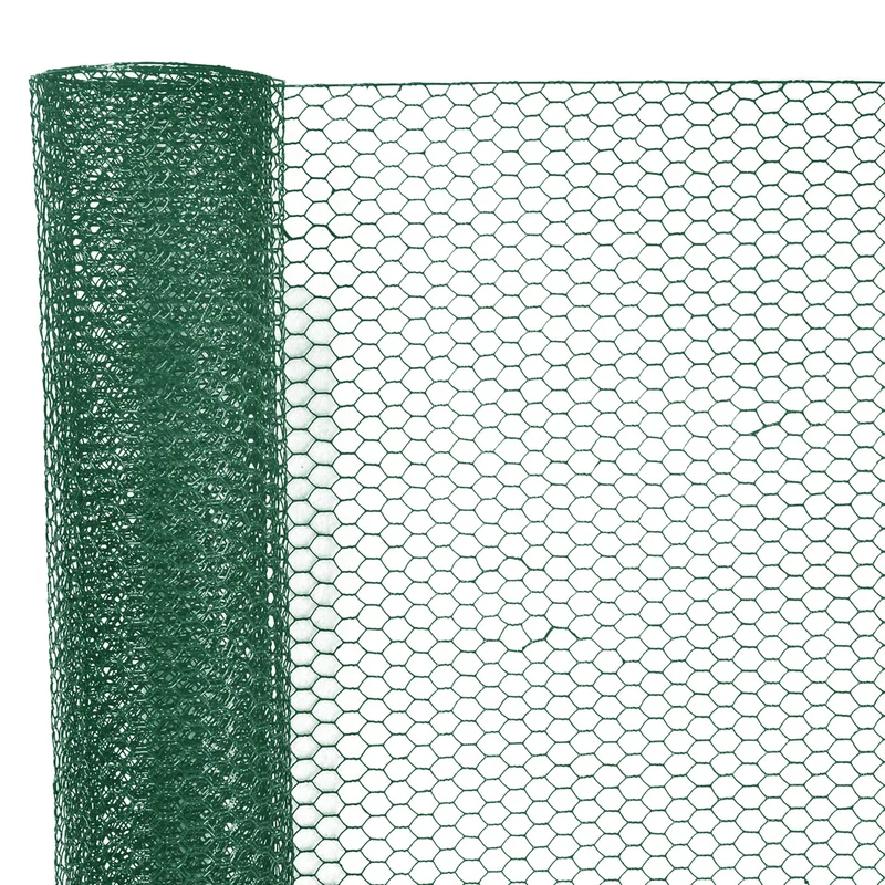 Sechskantgeflecht 50-150cm hoch - Maschenweite 13/25mm - Materialstärke mit Beschichtung 0,7/0,9mm Kaninchendraht Hasendraht Kleintier Volierendraht Tiergehege Gehege Grün Gitterzaun Zaun Gartenzaun Drahtzaun Geflecht
