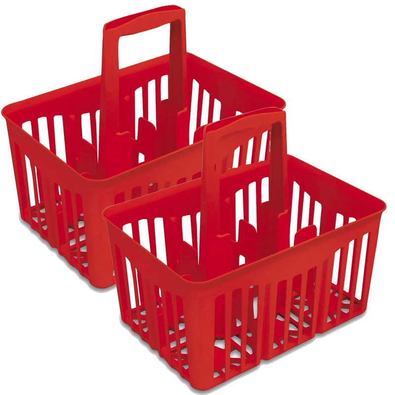 Flaschenträger für 6 Flaschen Flaschenhalter aus Kunststoff 30x21x28 cm - mit Tragegriff Transportkorb Flaschen-Caddy