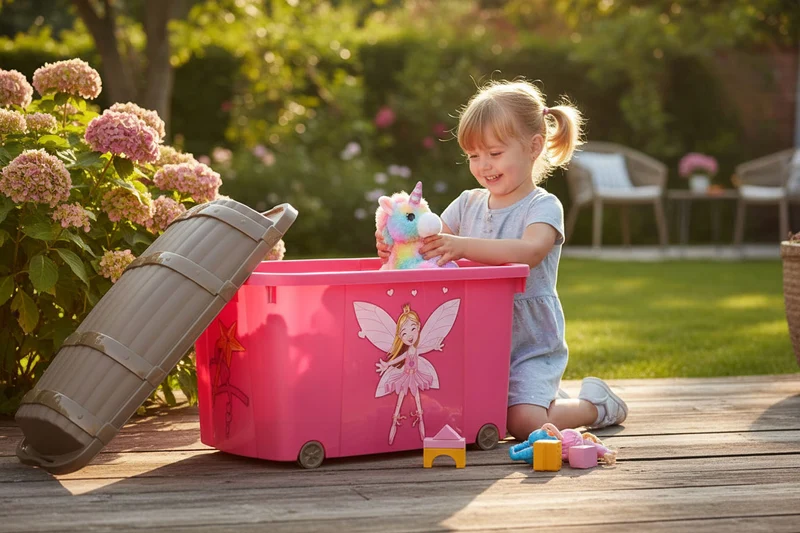 XL Spielzeugkiste Prinzessin Fee Aufbewahrungsbox Rollbox Rollen