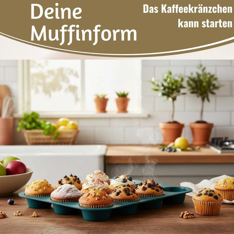 Silikon Muffinform 33x25cm für 12 Muffins Backform Muffinblech Cupcake Brownie