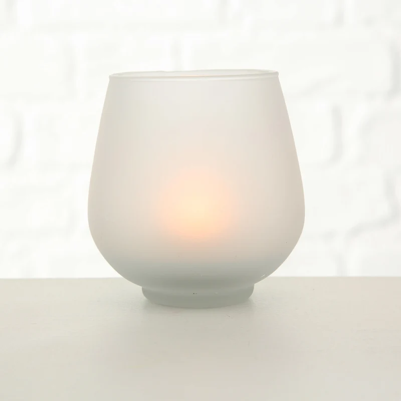2x Eisen Windlicht Gläser Schwarz Set Milch-Glas Teelichthalter Teelichtglas