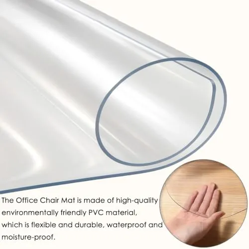 Bodenschutzmatte 50 x 180 cm Kratzfest, Transparent, Antirutsch Und Strapazierfähige, Versch. Größen, Stärke: 1,3 MM, Bodenschutzmatte Bürostuhl/Stuhlunterlage, Für Laminat & Fliesen, transparent