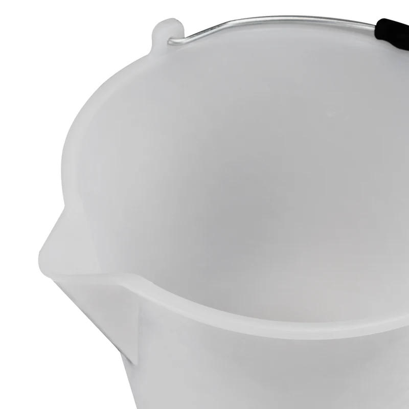 Eimer mit Ausguss und Metall-Henkel - 9-12-17 Liter - weiß - LDPE-Kunststoff - Skala lebensmittelgeeignet - Haushaltseimer Wassereimer Haushalt Küche Bad Camping