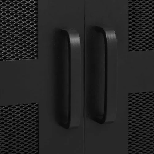 Büroschrank mit Maschengittertüren industriell aus Stahl 75×40×120 cm, 3 Fächer 2 Schubladen mit Namensschildern, ideal für Büro, Archivierung und Aktenablage, robuste Ordnungslösung