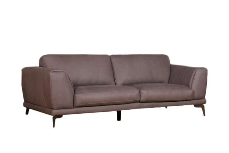 KAWOLA Sofa Deside 3-Sitzer Leder Pallino grau 225x100x82cm (B/T/H)